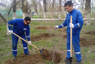 Зауыттықтар жалпықалалық сенбілікке қатысты      